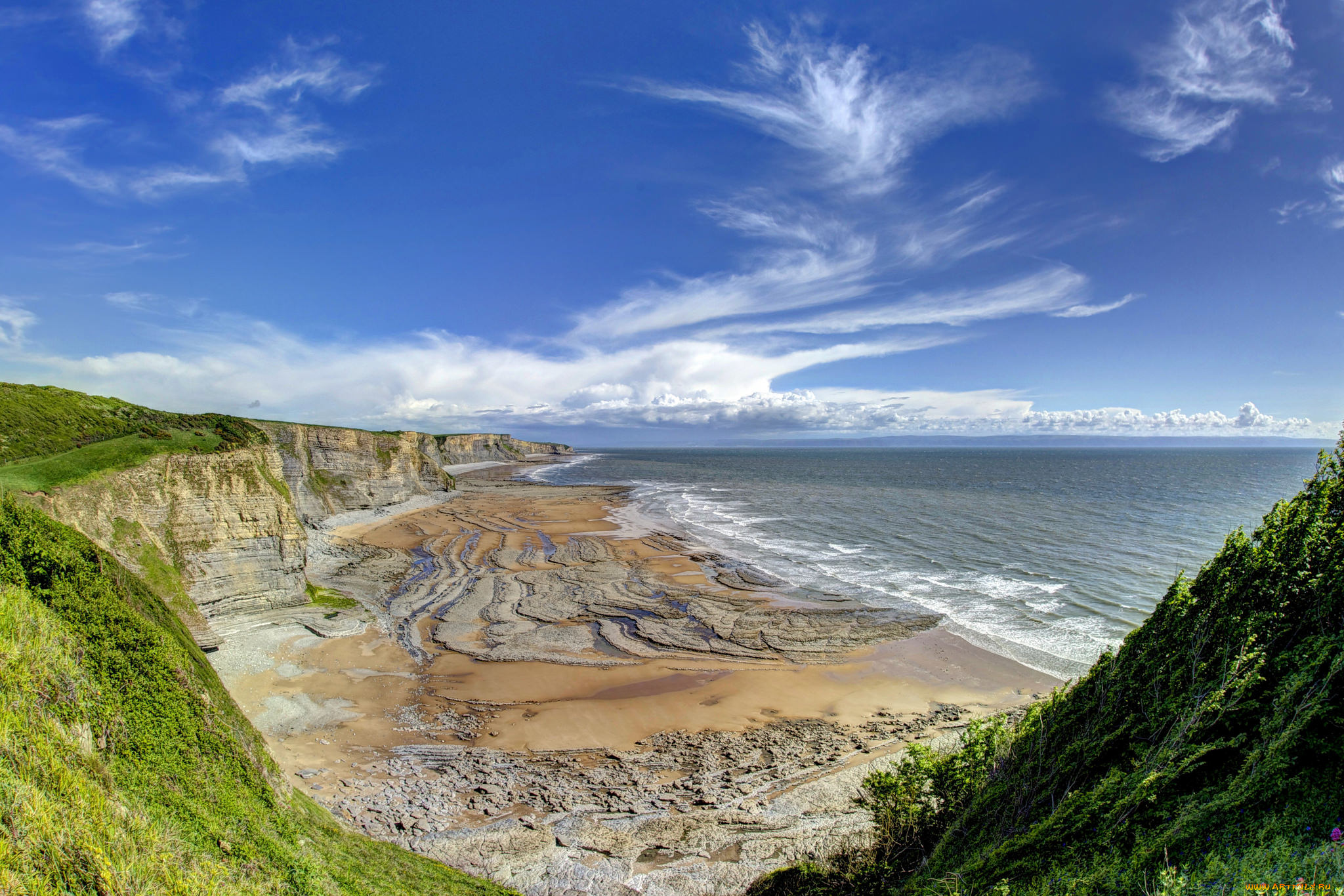 природа, побережье, простор