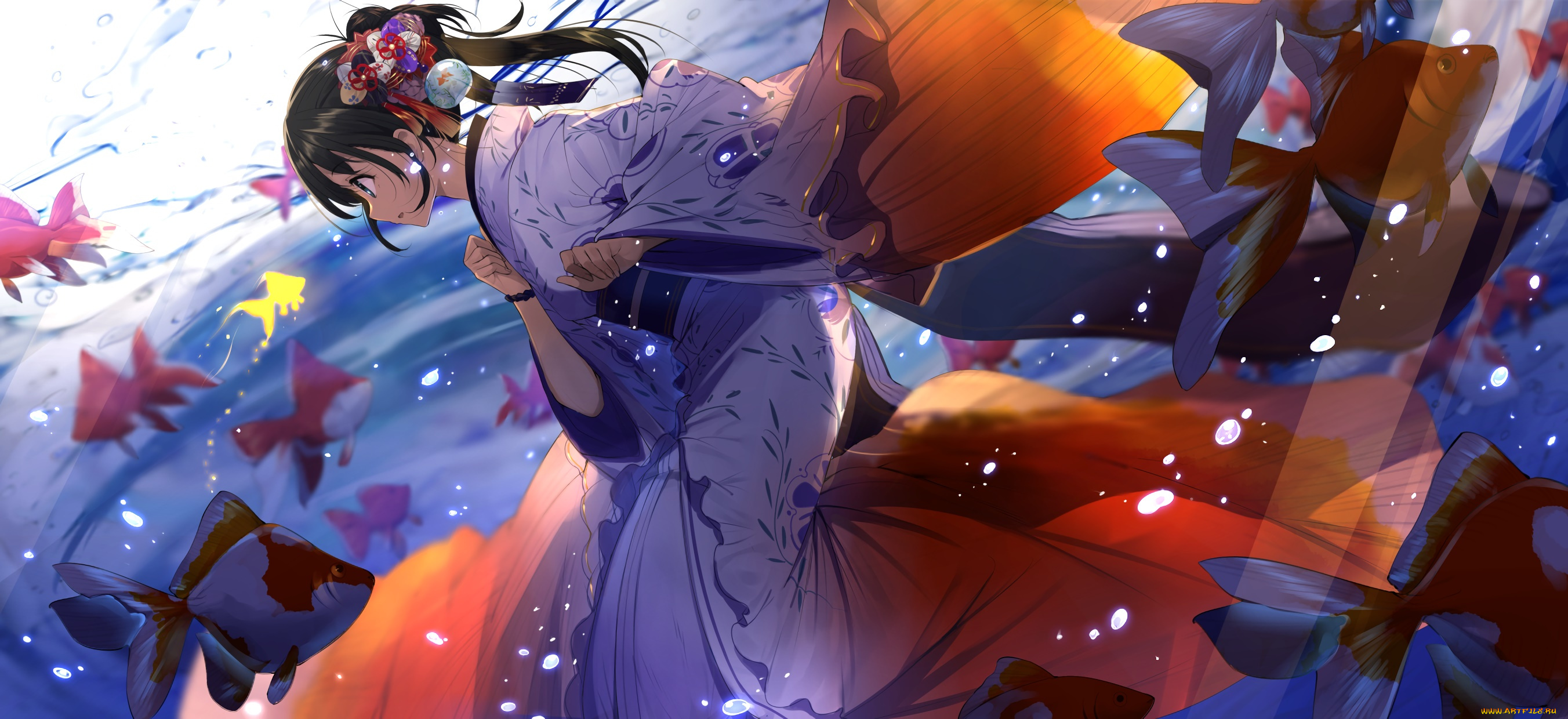 аниме, unknown, , другое, фон, взгляд, девушка