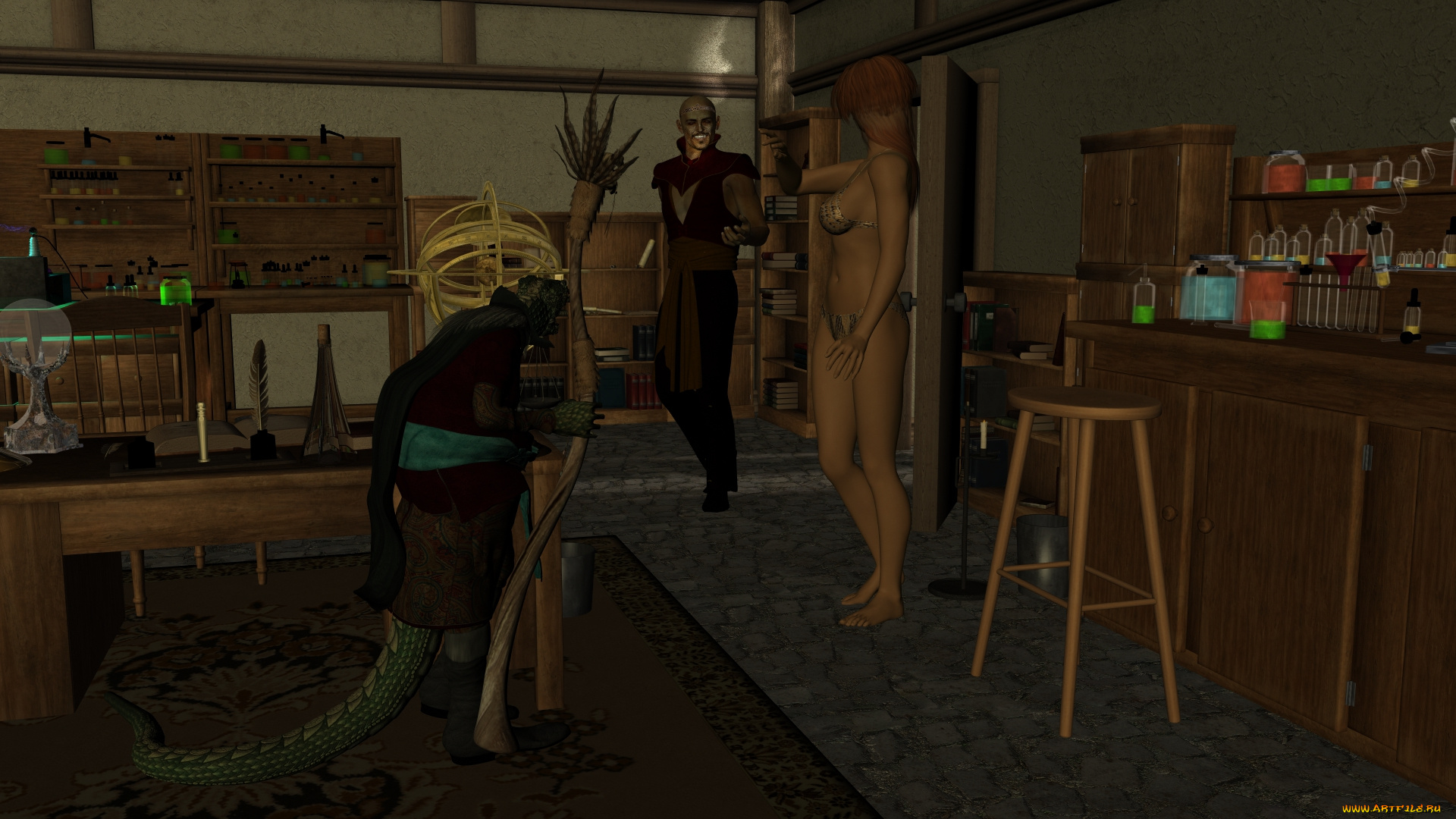 3д, графика, фантазия, , fantasy, фон, взгляд, девушка