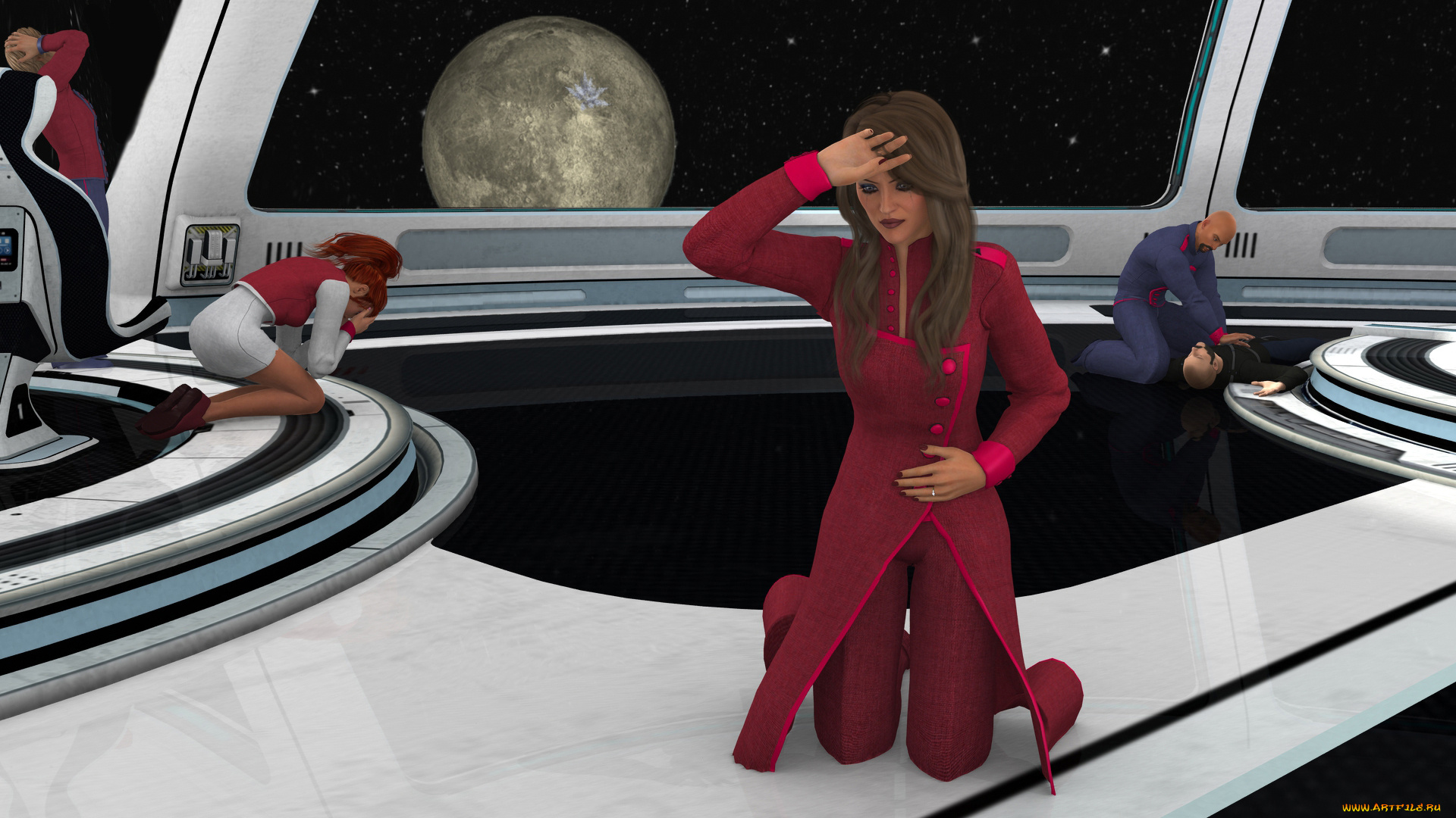 3д, графика, фантазия, , fantasy, мяч, взгляд, фон, девушка