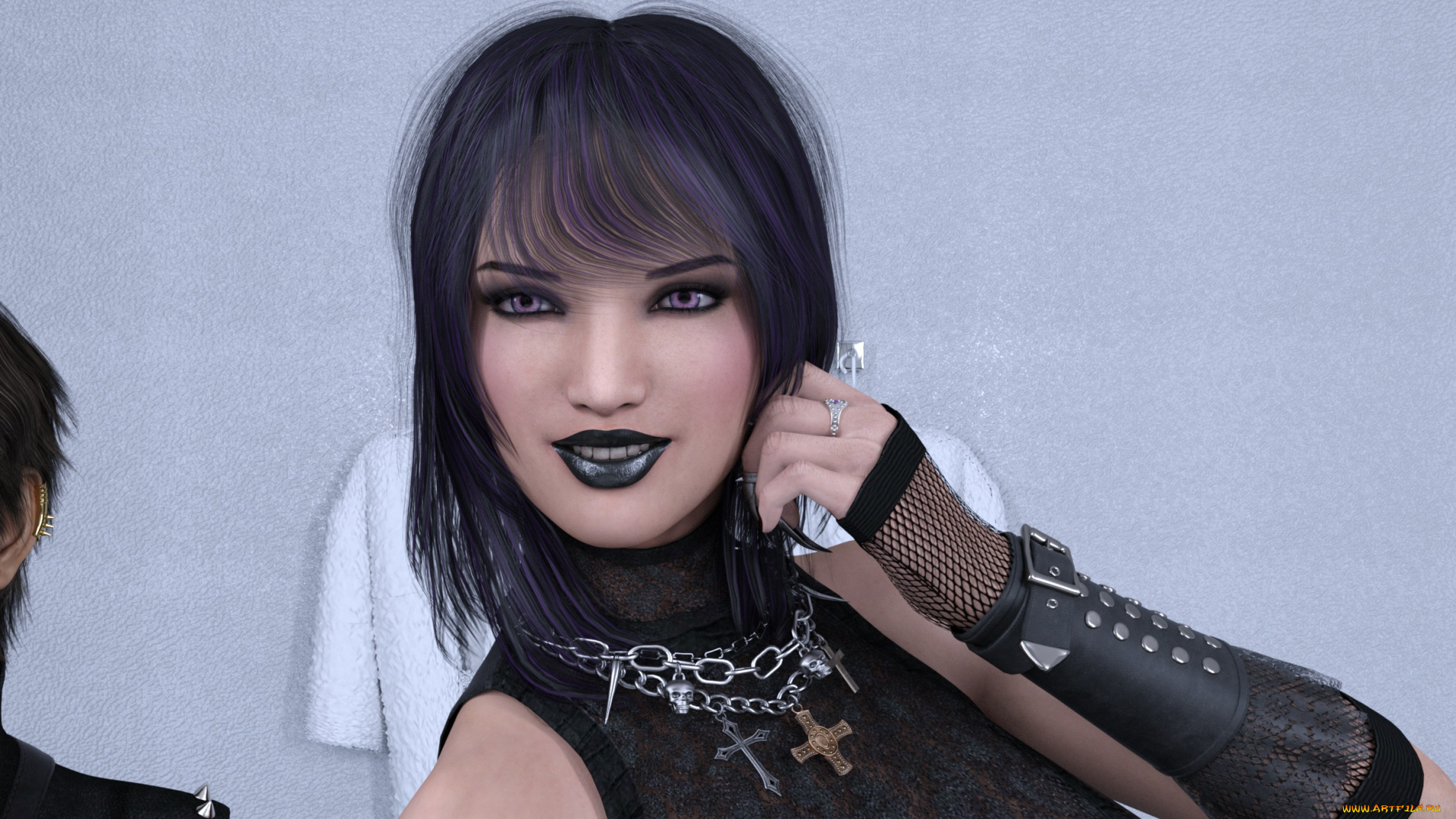 3д, графика, люди, , people, девушка, взгляд, фон