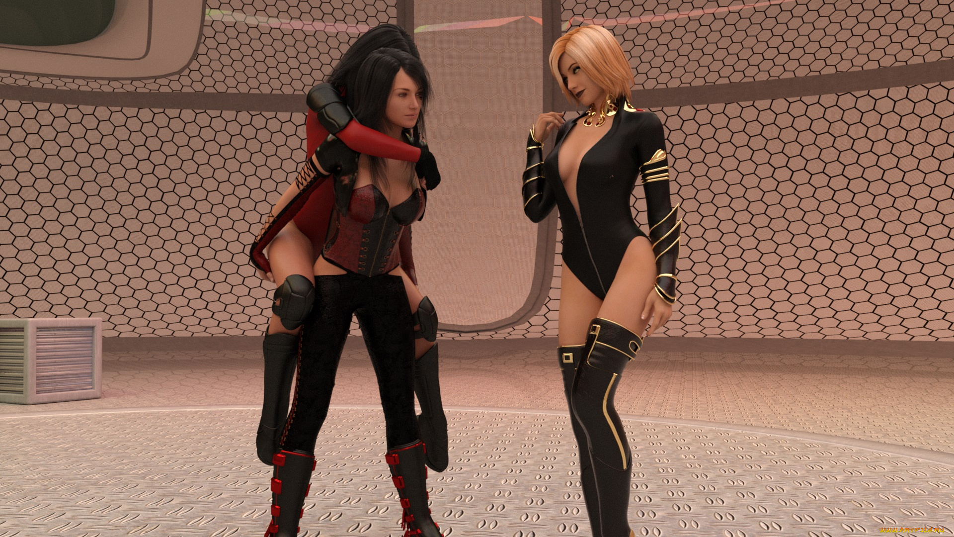 3д, графика, люди, , people, девушки, взгляд, фон