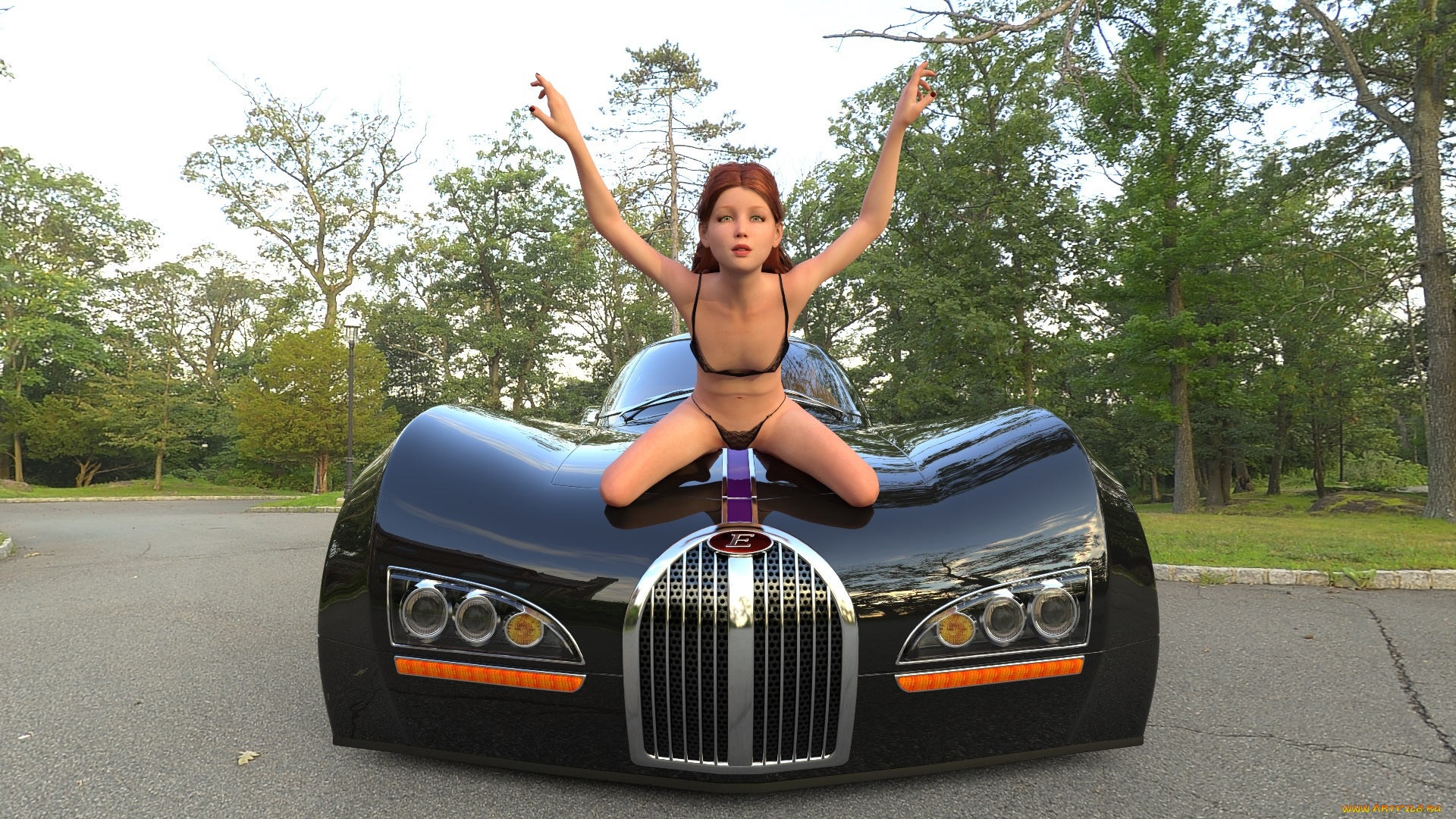 3д, графика, люди-авто, мото, , people-, car, , , moto, автомобиль, фон, взгляд, девушка