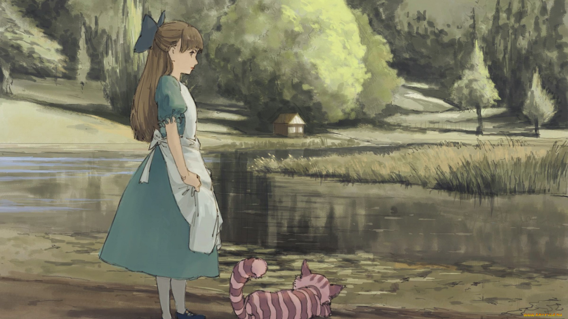 аниме, alice, in, wonderland, живопись