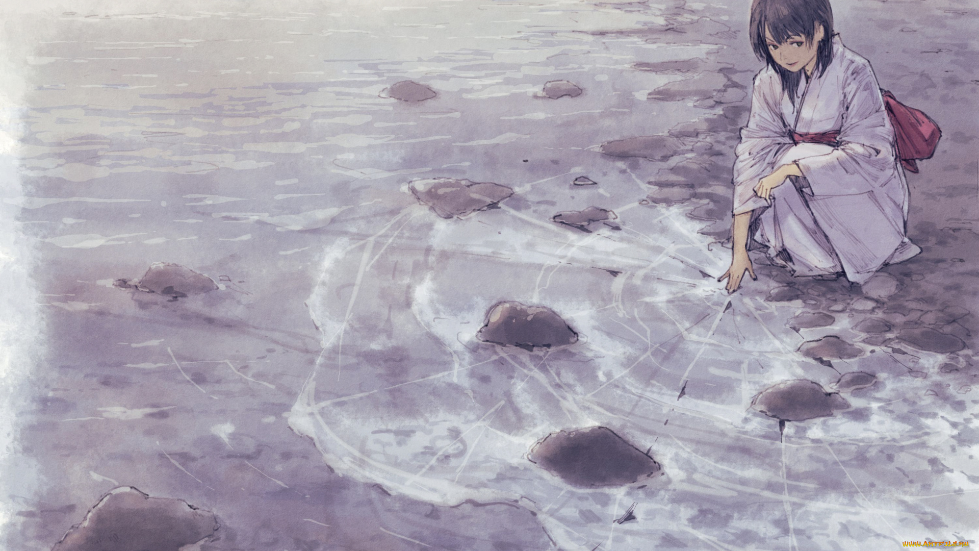 аниме, пейзажи, , природа, живопись