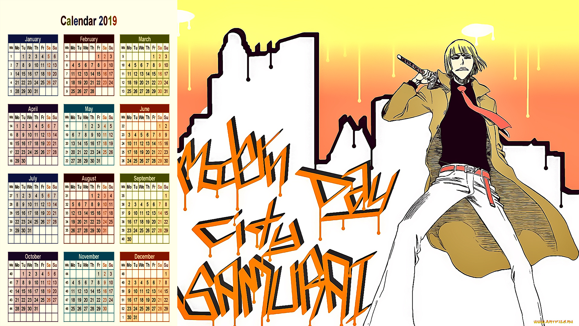 календари, аниме, галстук, парень, юноша