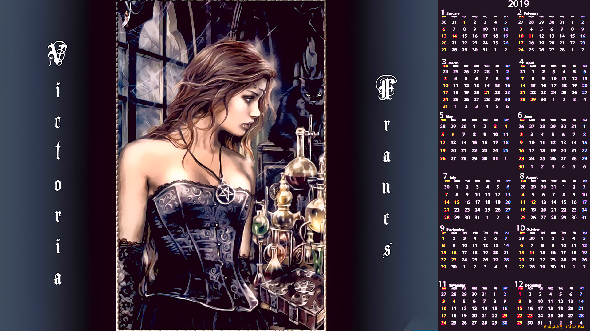 календари, фэнтези, пробирка, девушка, склянка