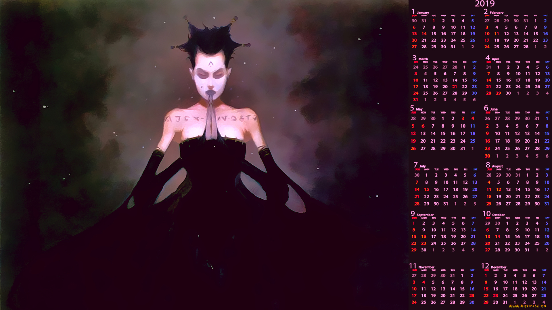 календари, фэнтези, женщина