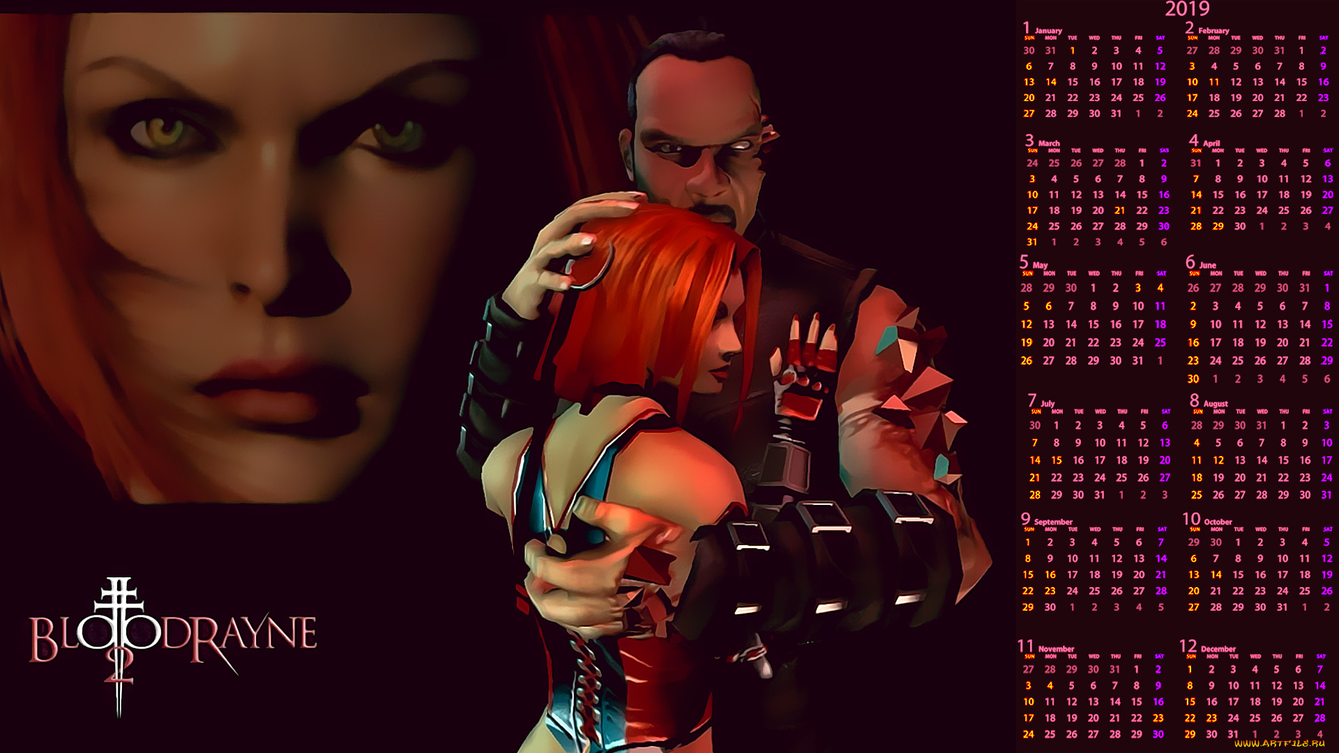 календари, видеоигры, девушка, мужчина