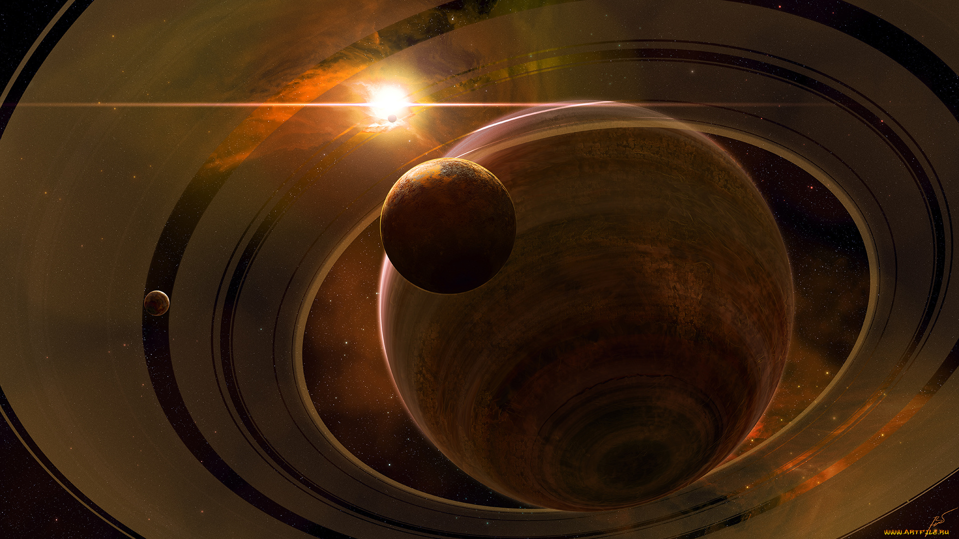 космос, арт, галактики, звезды, вселенная, планеты