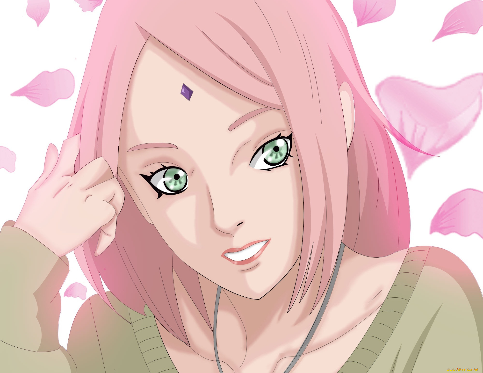 аниме, naruto, фон, взгляд, девушка