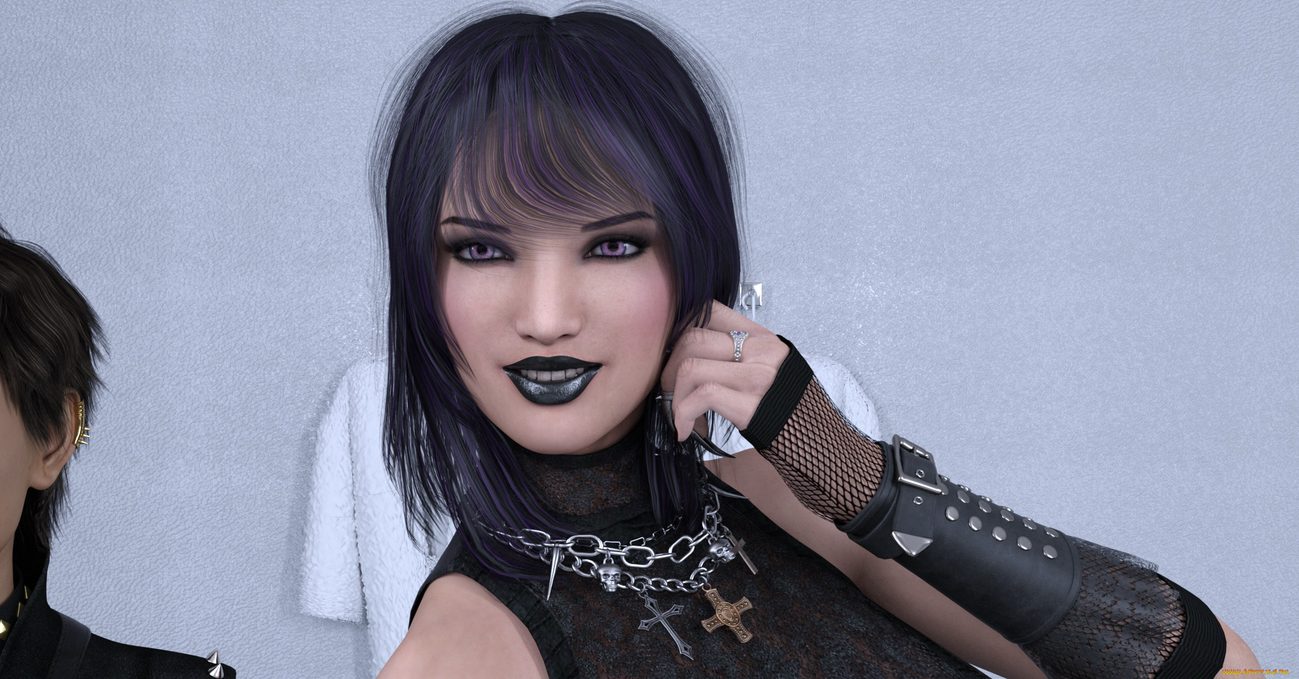 3д, графика, люди, , people, девушка, взгляд, фон