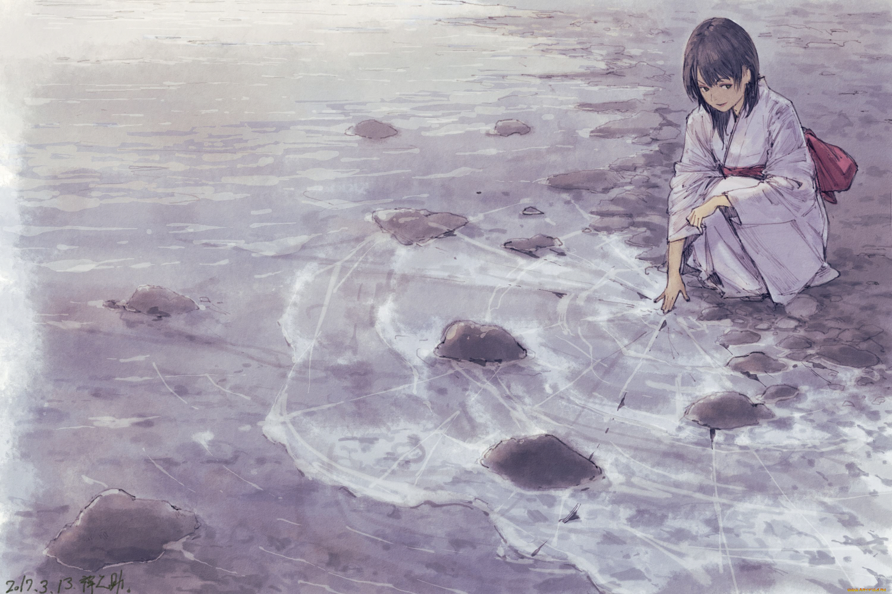 аниме, пейзажи, , природа, живопись