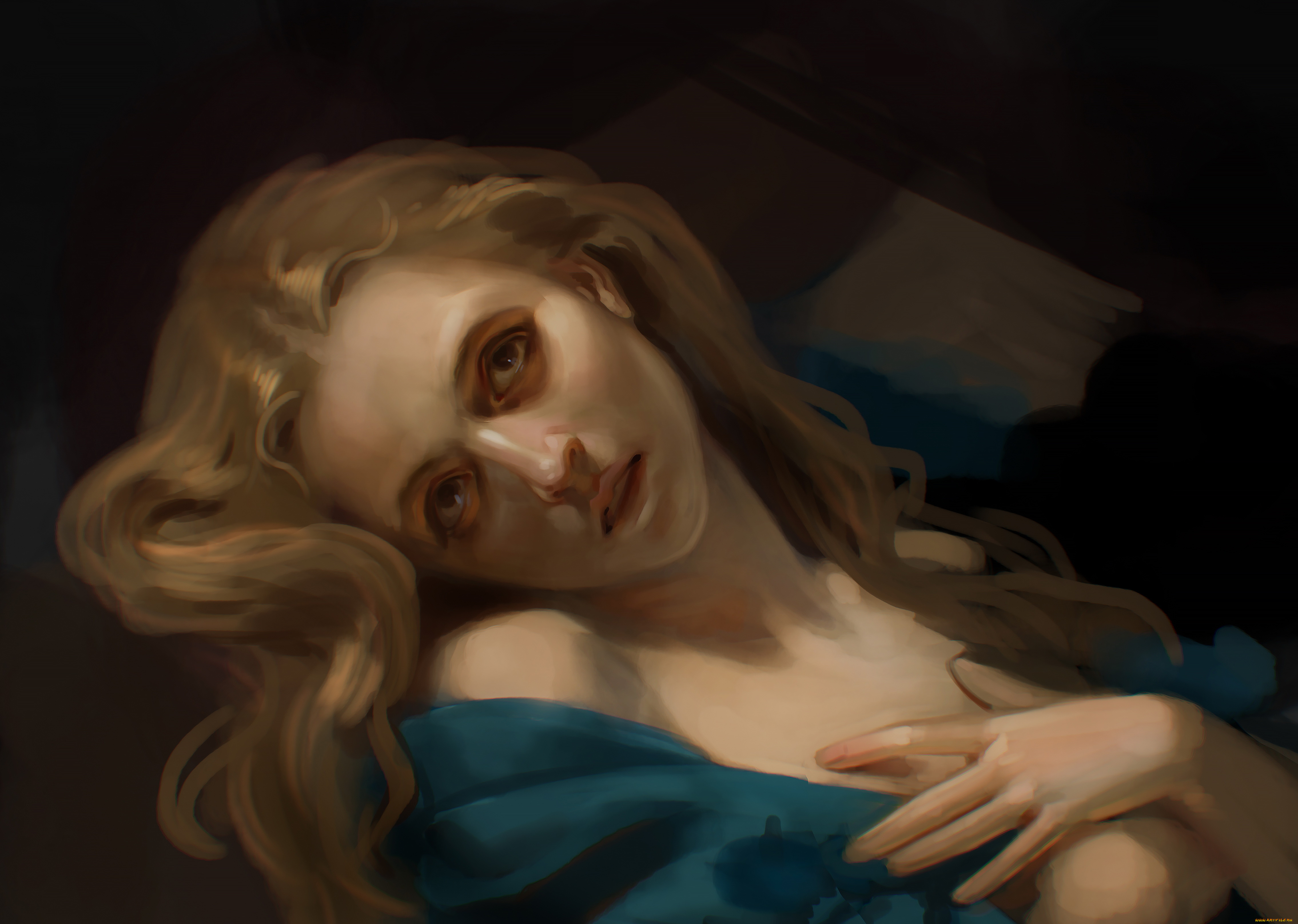 рисованное, люди, девушка, фон, взгляд