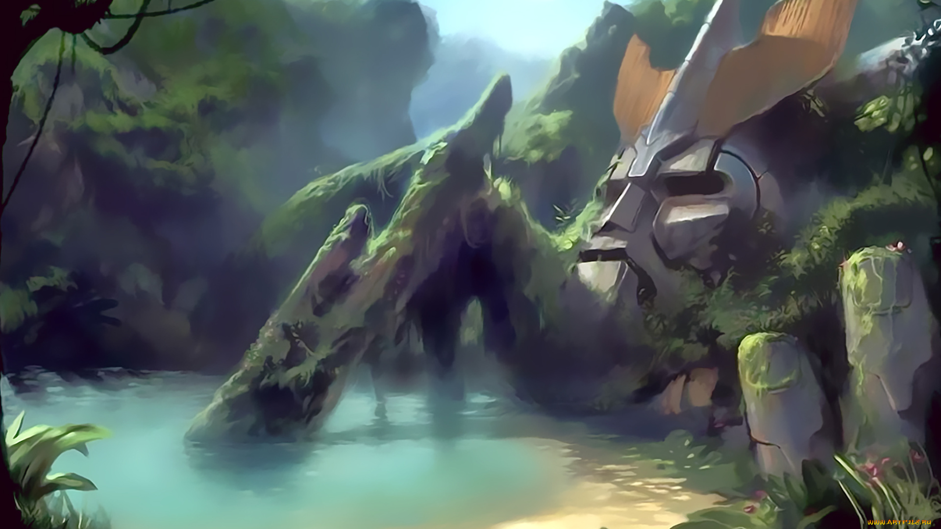 календари, фэнтези, 2019, calendar, маска, растение, природа, гора, водоем