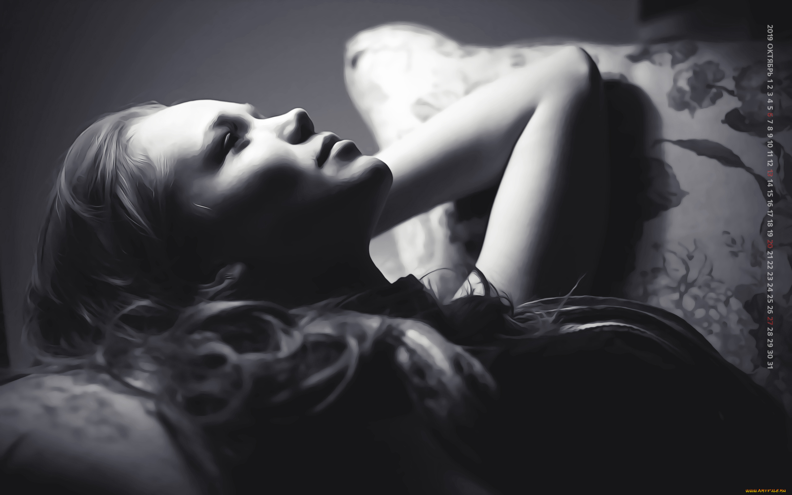 календари, компьютерный, дизайн, calendar, 2019, профиль, женщина, девушка