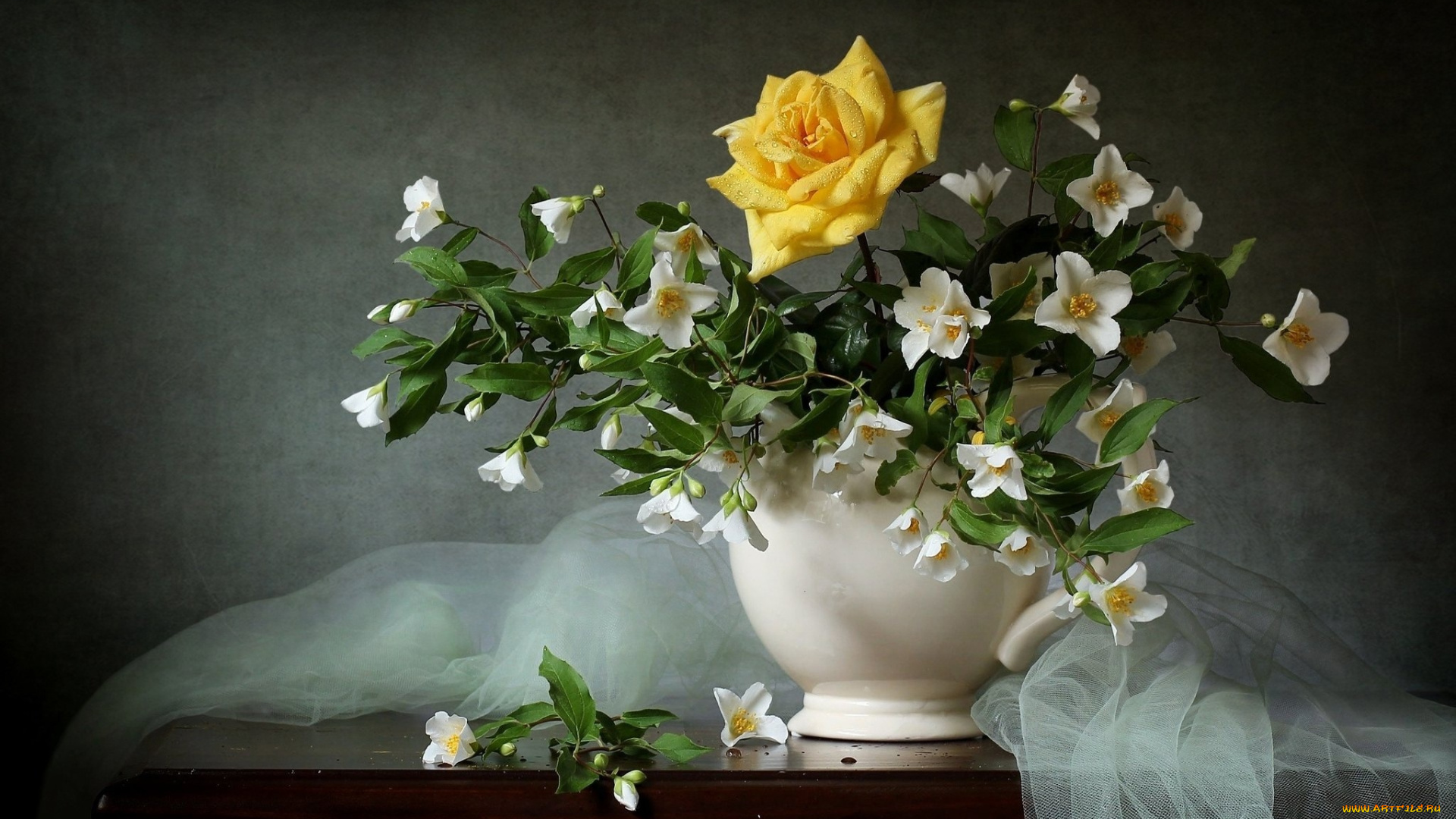 цветы, букеты, , композиции, букет, желтая, роза, жасмин, весна