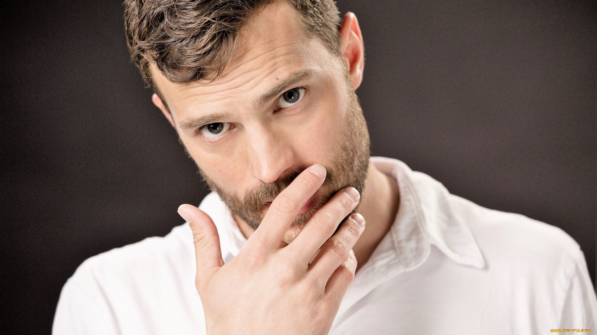 мужчины, jamie, dornan, актер, лицо, щетина, рубашка