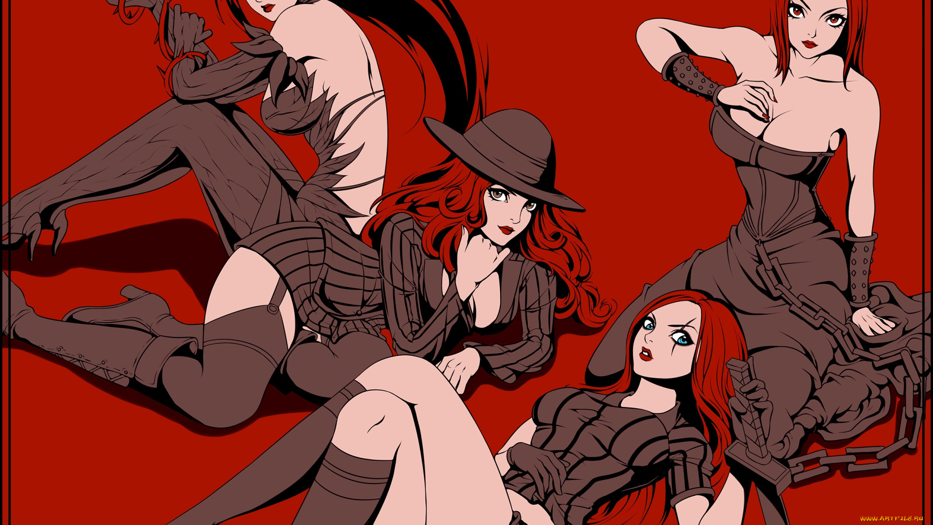 видео, игры, league, of, legends, девушки, katarina, zyra, sona, miss, fortune