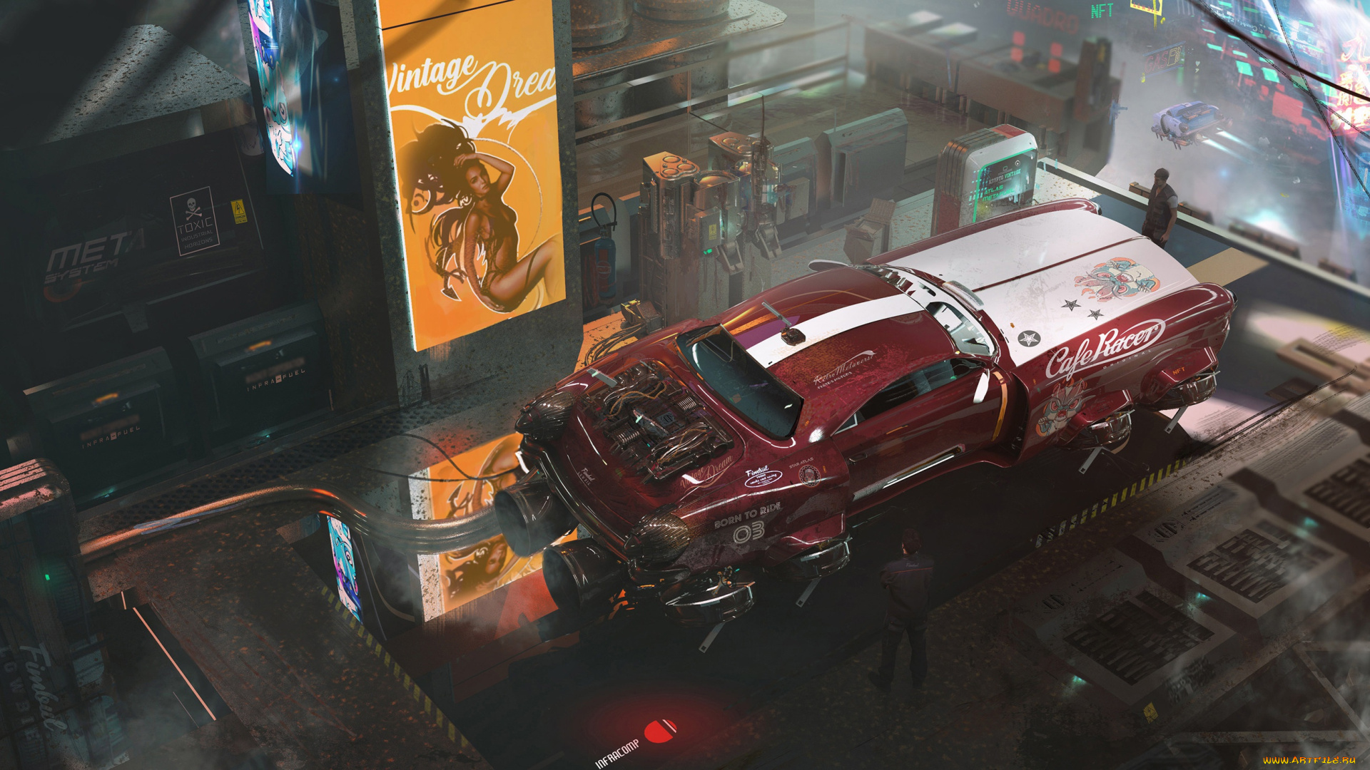 фэнтези, транспортные, средства, car, art, cyberpunk, race, futuristic