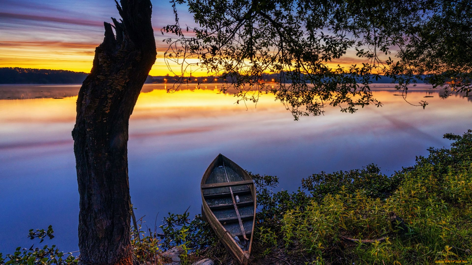 корабли, лодки, , шлюпки, река, лодка, закат