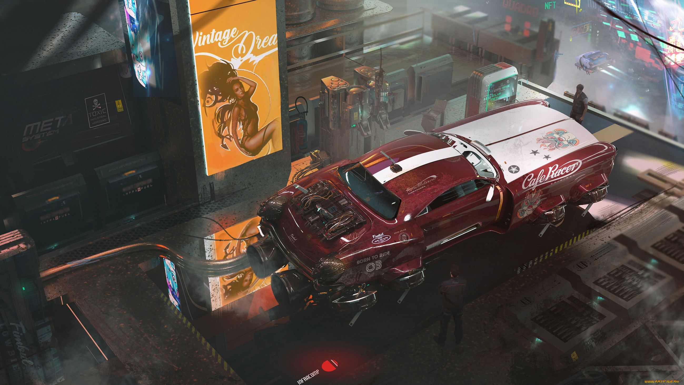 фэнтези, транспортные, средства, car, art, cyberpunk, race, futuristic