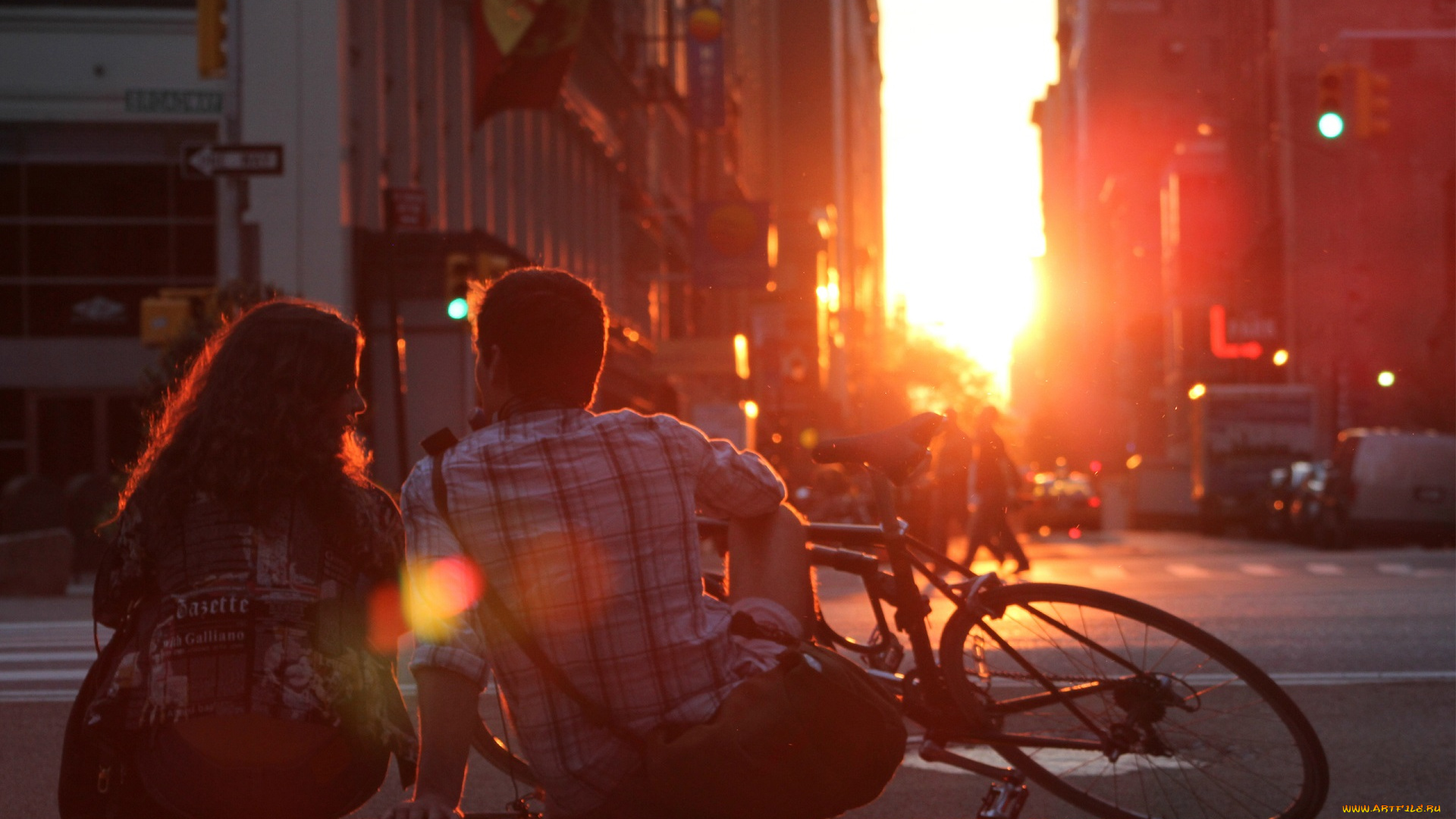 разное, мужчина, женщина, пара, велосипед, город