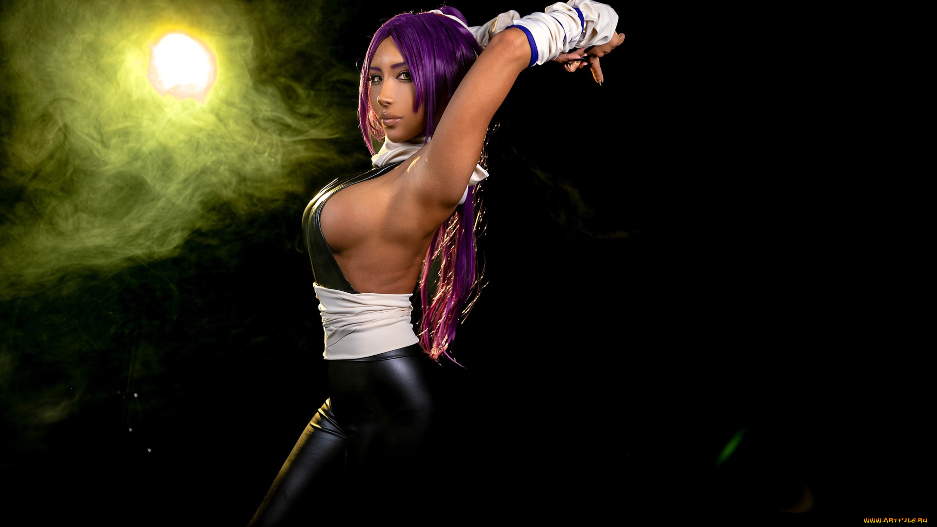 девушки, nonsummerjack, образ, костюм, косплей, латекс, свет, дым