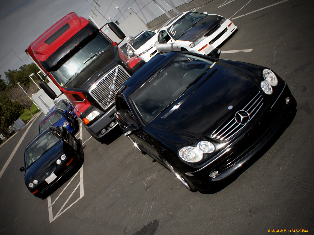 автомобили, разные, вместе