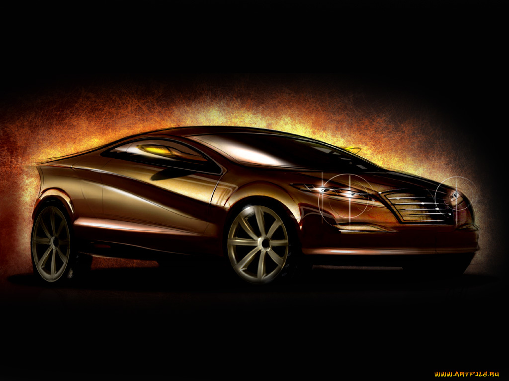 автомобили, рисованные