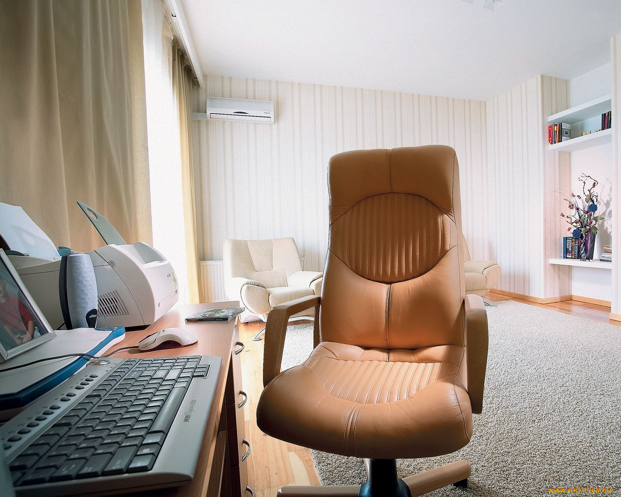 интерьер, кабинет, библиотека, офис