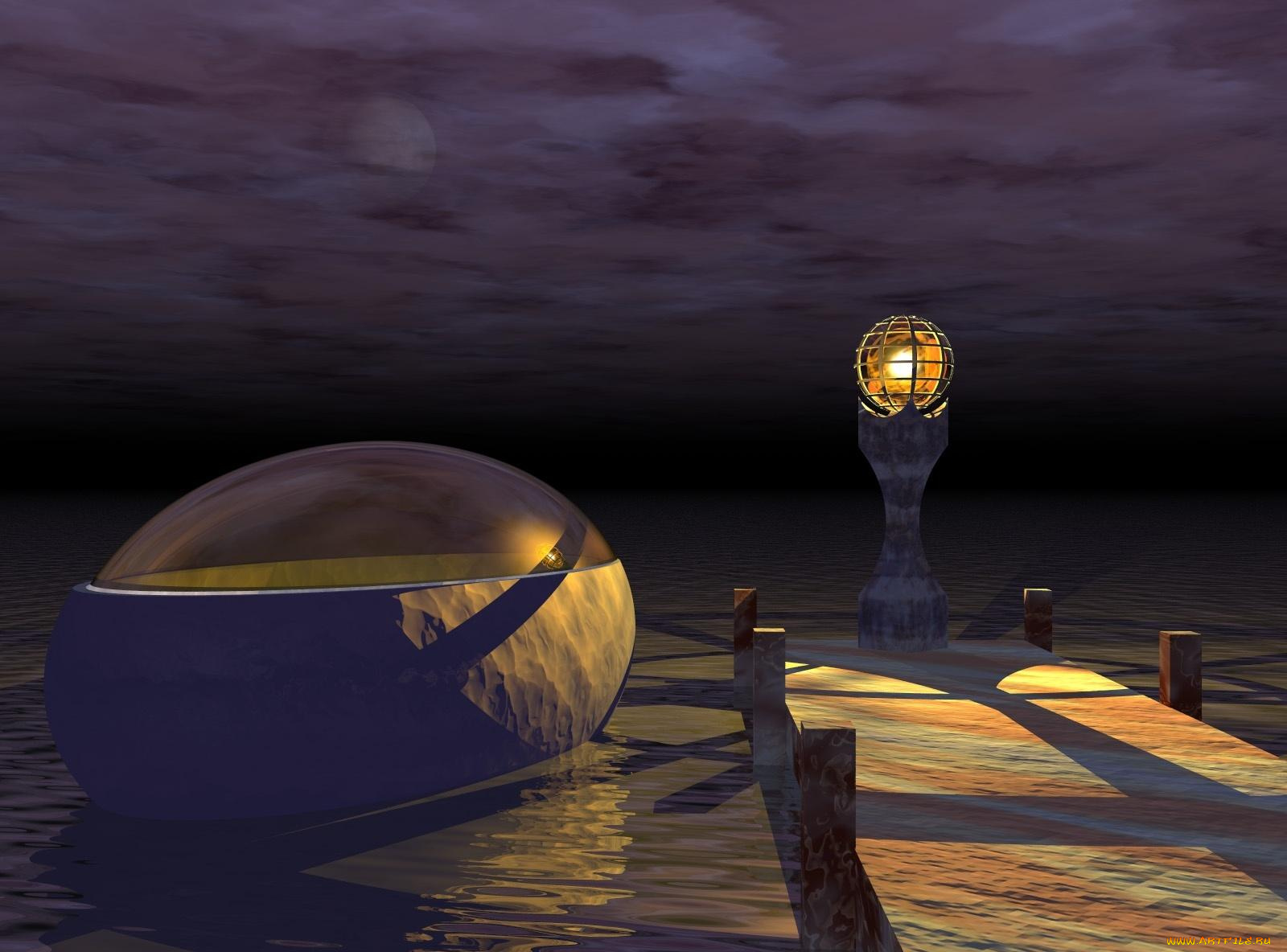 3д, графика, другое, шар, подставка