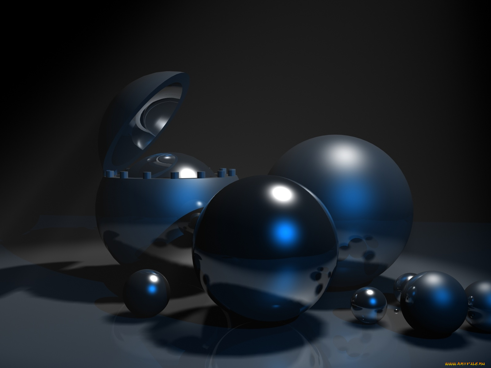 3д, графика, другое, шары, тёмный