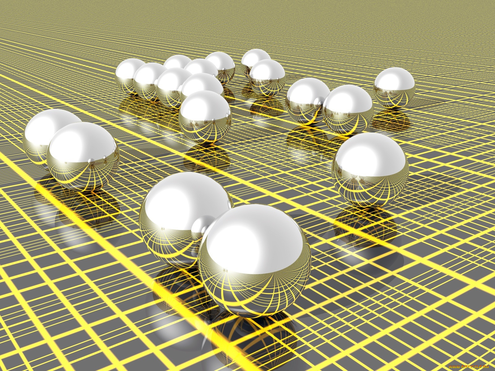 3д, графика, шары, лирии, квадраты