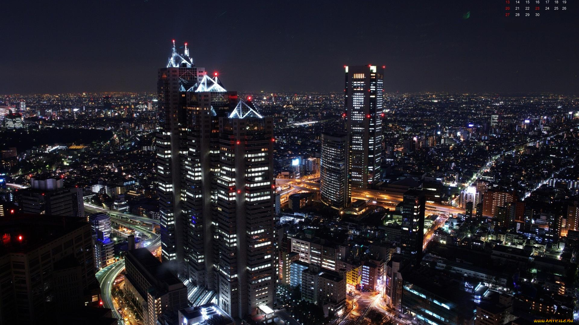 календари, города, огни, дома, город