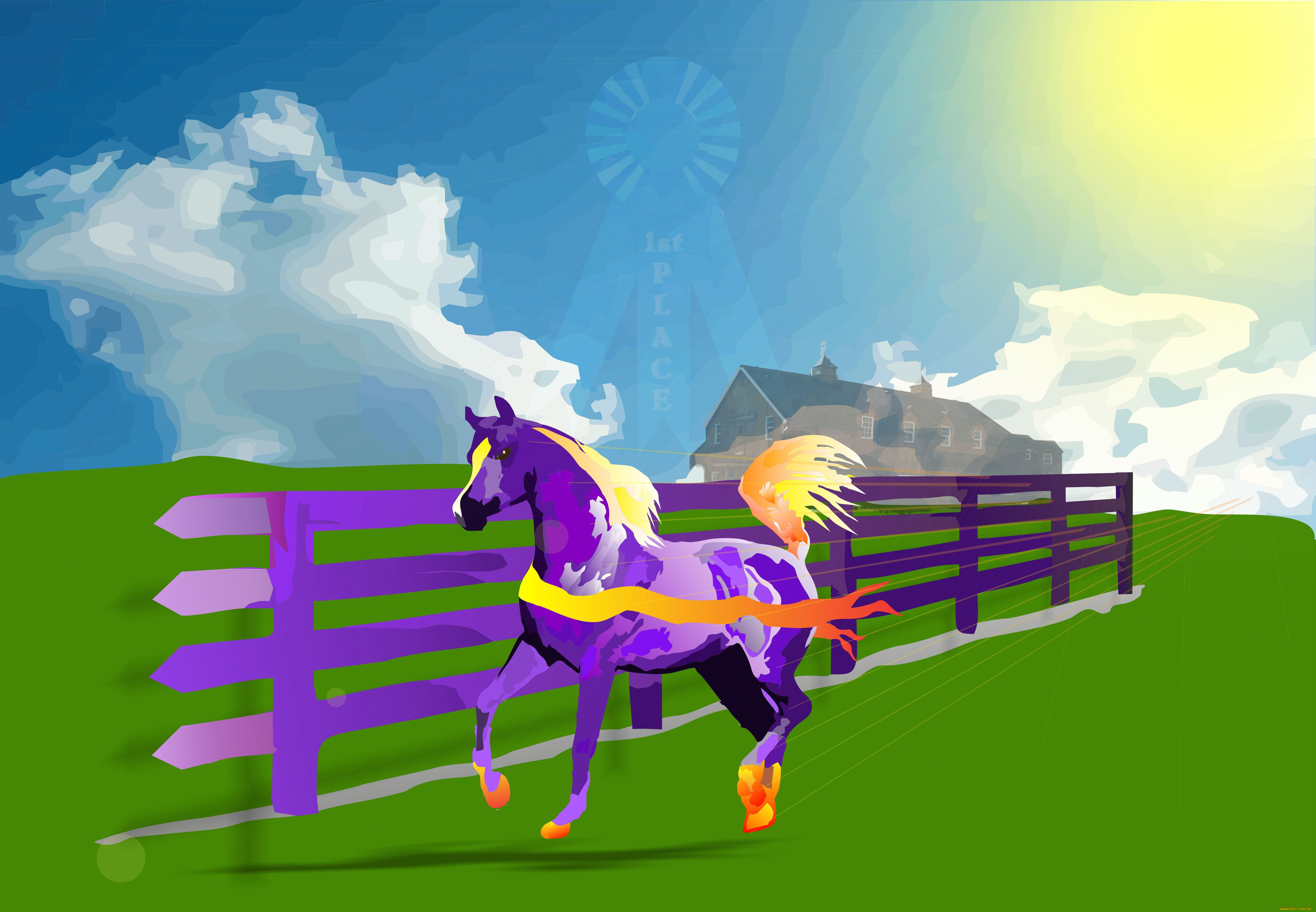 векторная, графика, лошадь