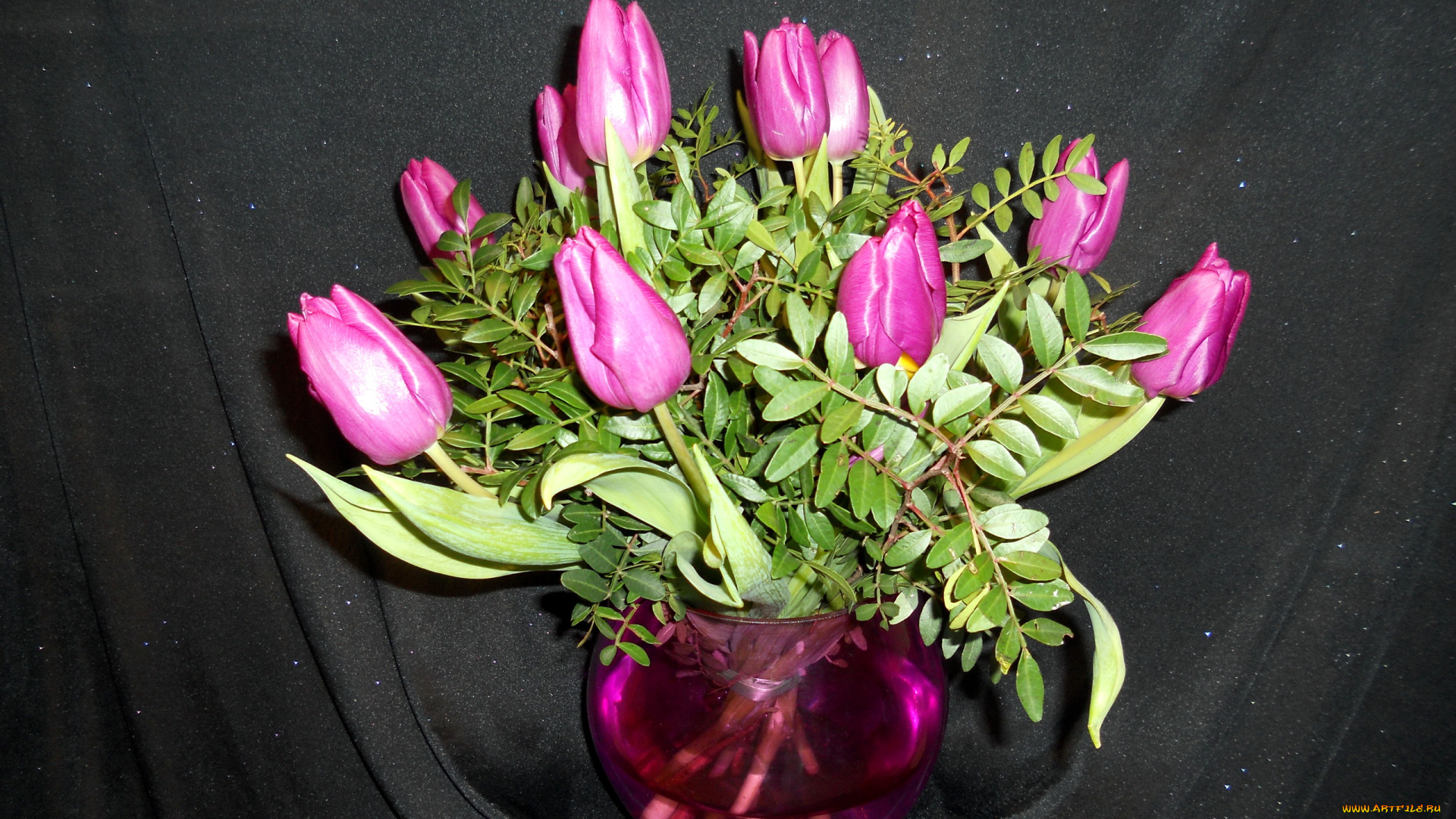 цветы, тюльпаны, букет, ваза