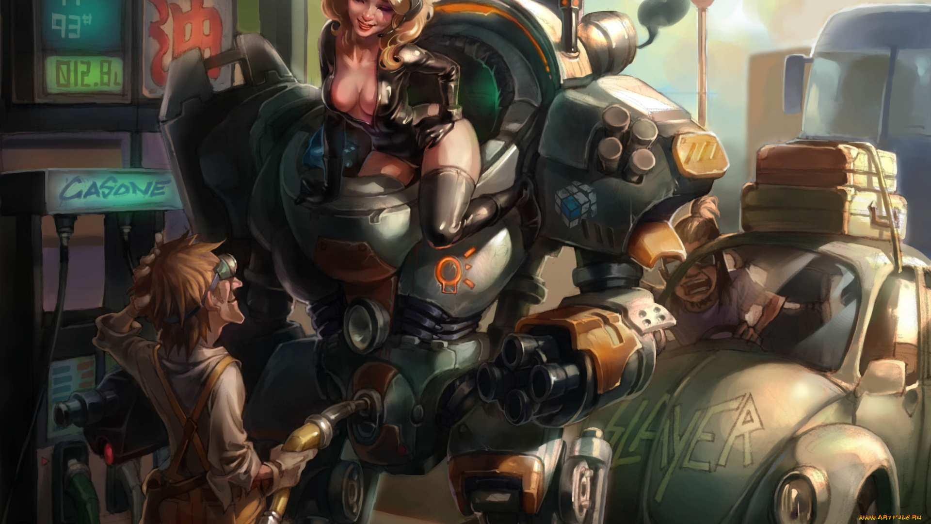 фэнтези, роботы, киборги, механизмы, девушка, робот, авто