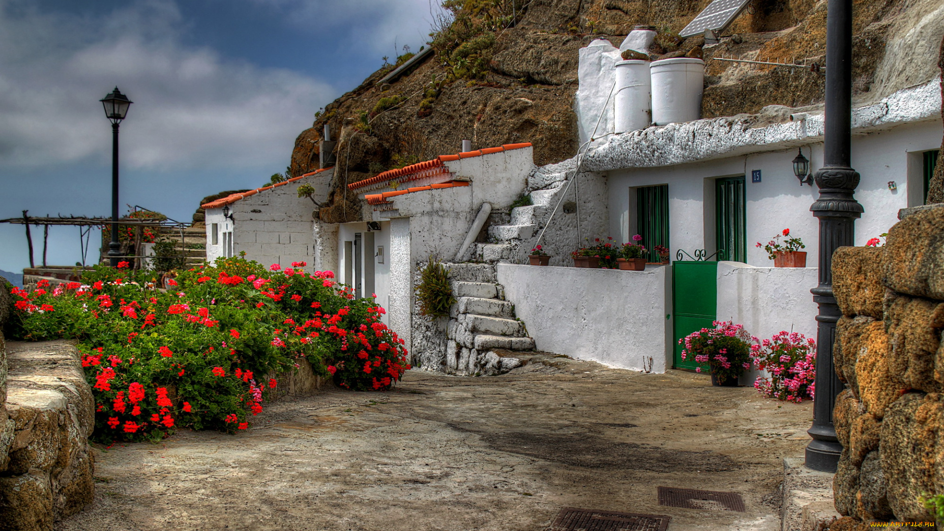 испания, канарские, острова, сан, кристобаль, де, ла, лагуна, разное, сооружения, постройки, дома, цветы, пейзаж