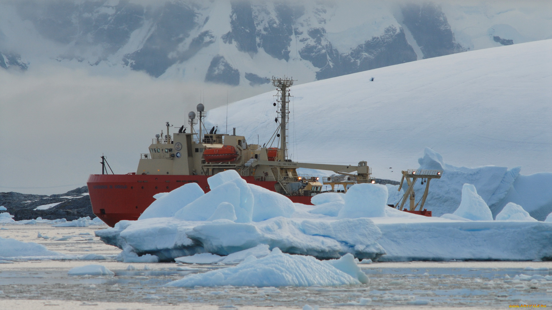 корабли, ледоколы, зима, море, ледокол