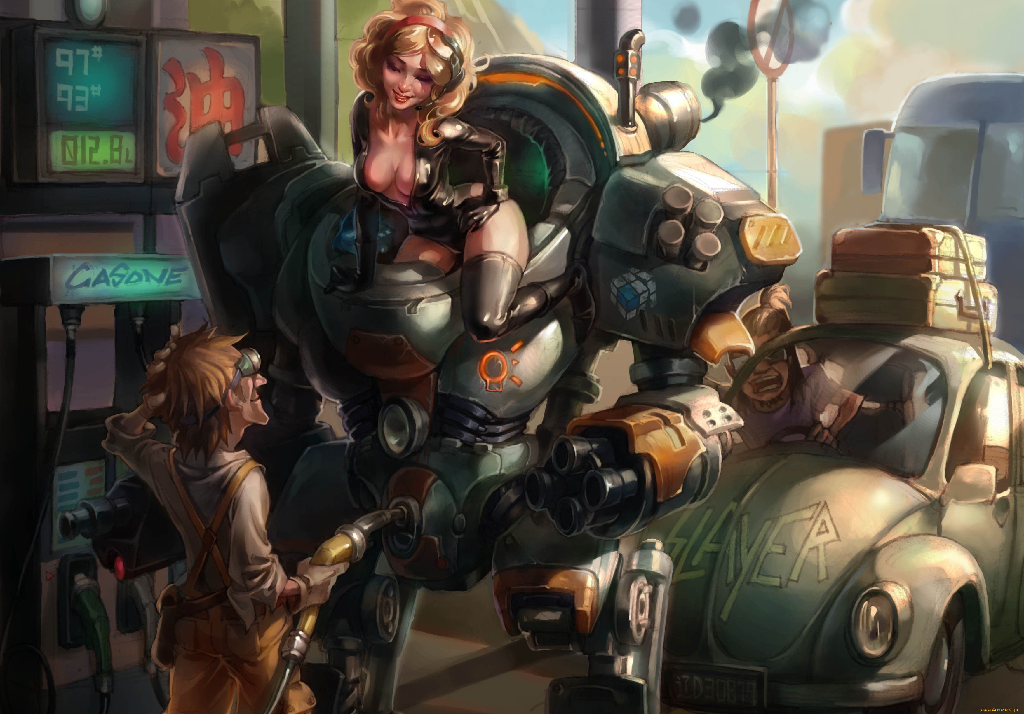 фэнтези, роботы, киборги, механизмы, девушка, робот, авто