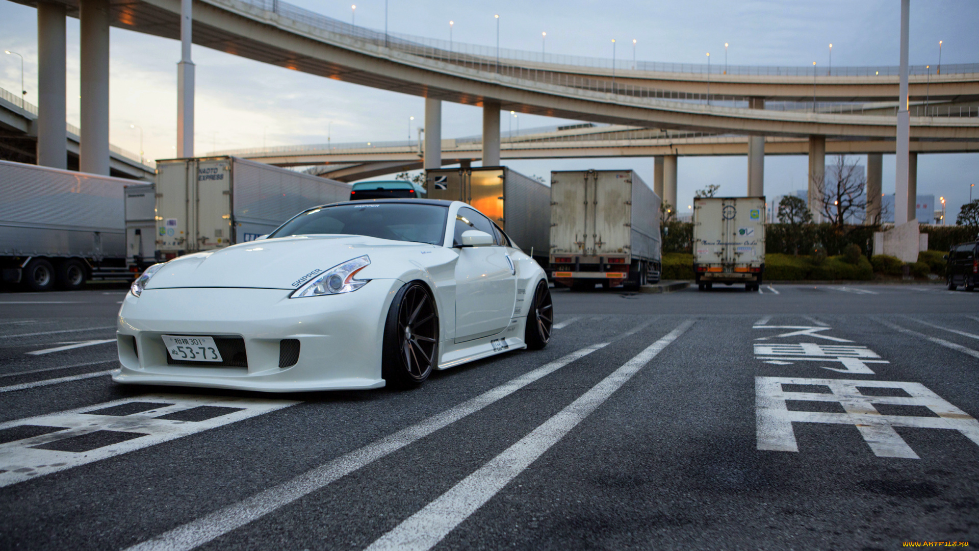 автомобили, nissan, datsun, white, stance, 370z, vossen