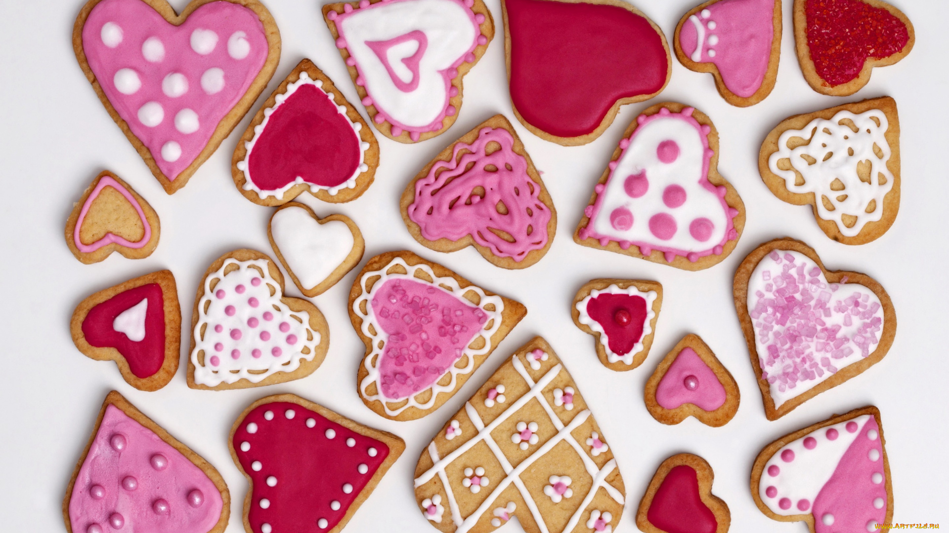 еда, пирожные, , кексы, , печенье, разные, сердечки, печенье