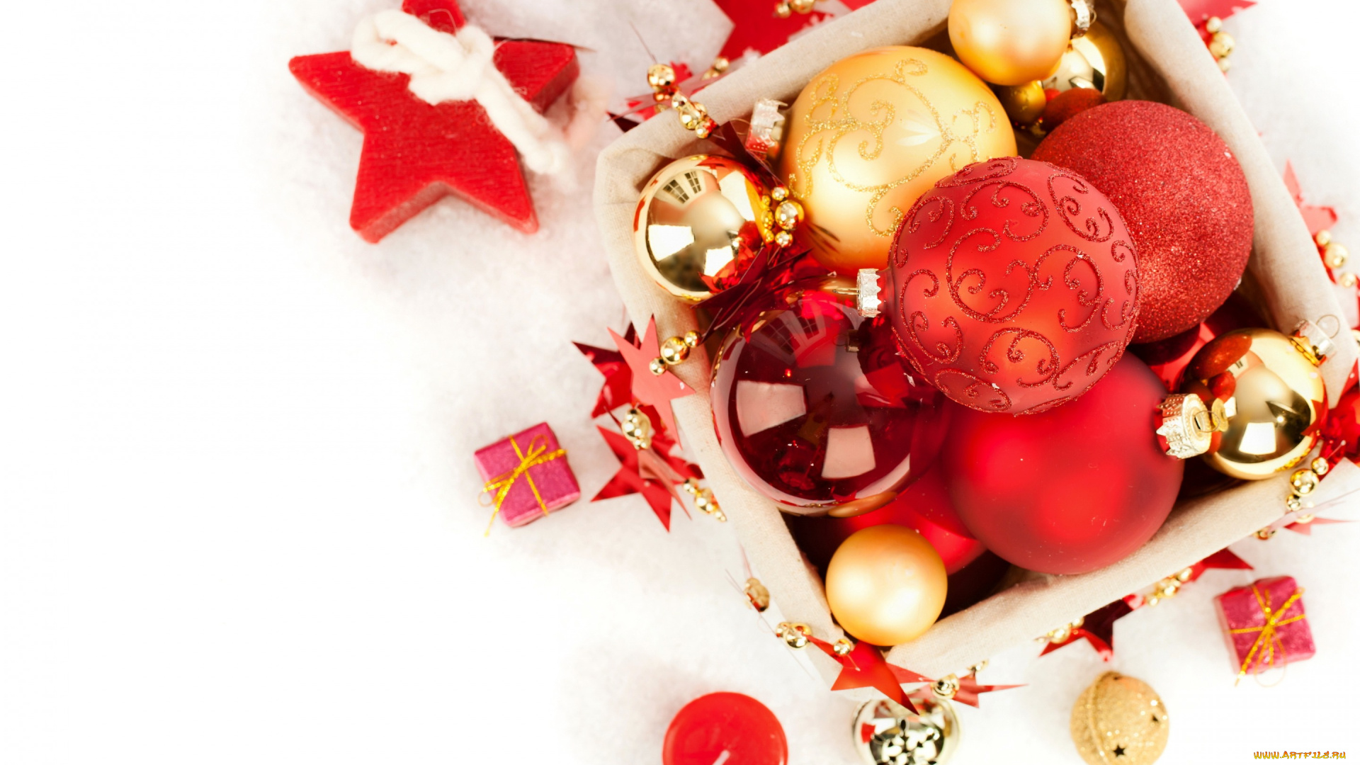 праздничные, украшения, рождество, balls, new, year, christmas, merry, box, decoration, шары, новый, год, свечи