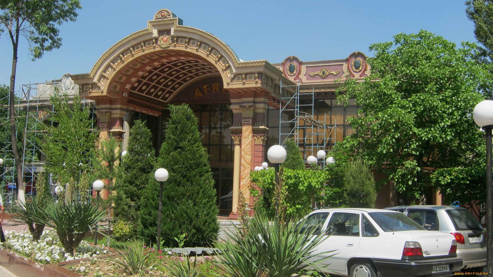 города, -, здания, , дома, вход, в, сказку, восток, арка, колонны