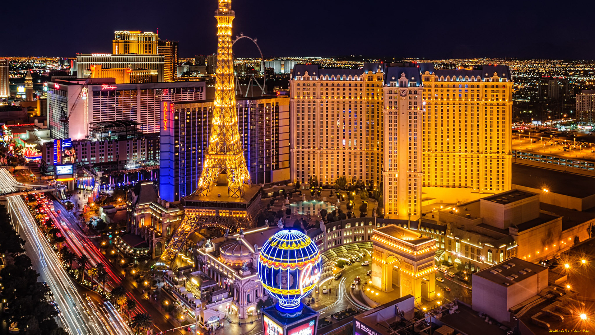 las, vegas, boulevard, города, лас-вегас, , сша, отели, казино, ночь