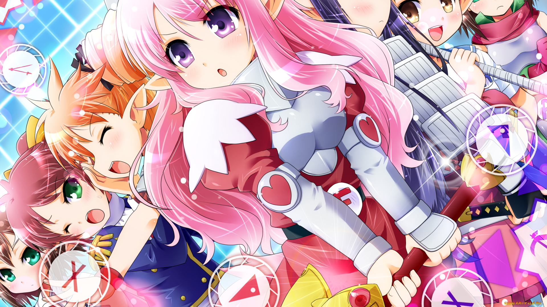 аниме, baka, to, test, to, shoukanjuu, девушка, взгляд, фон