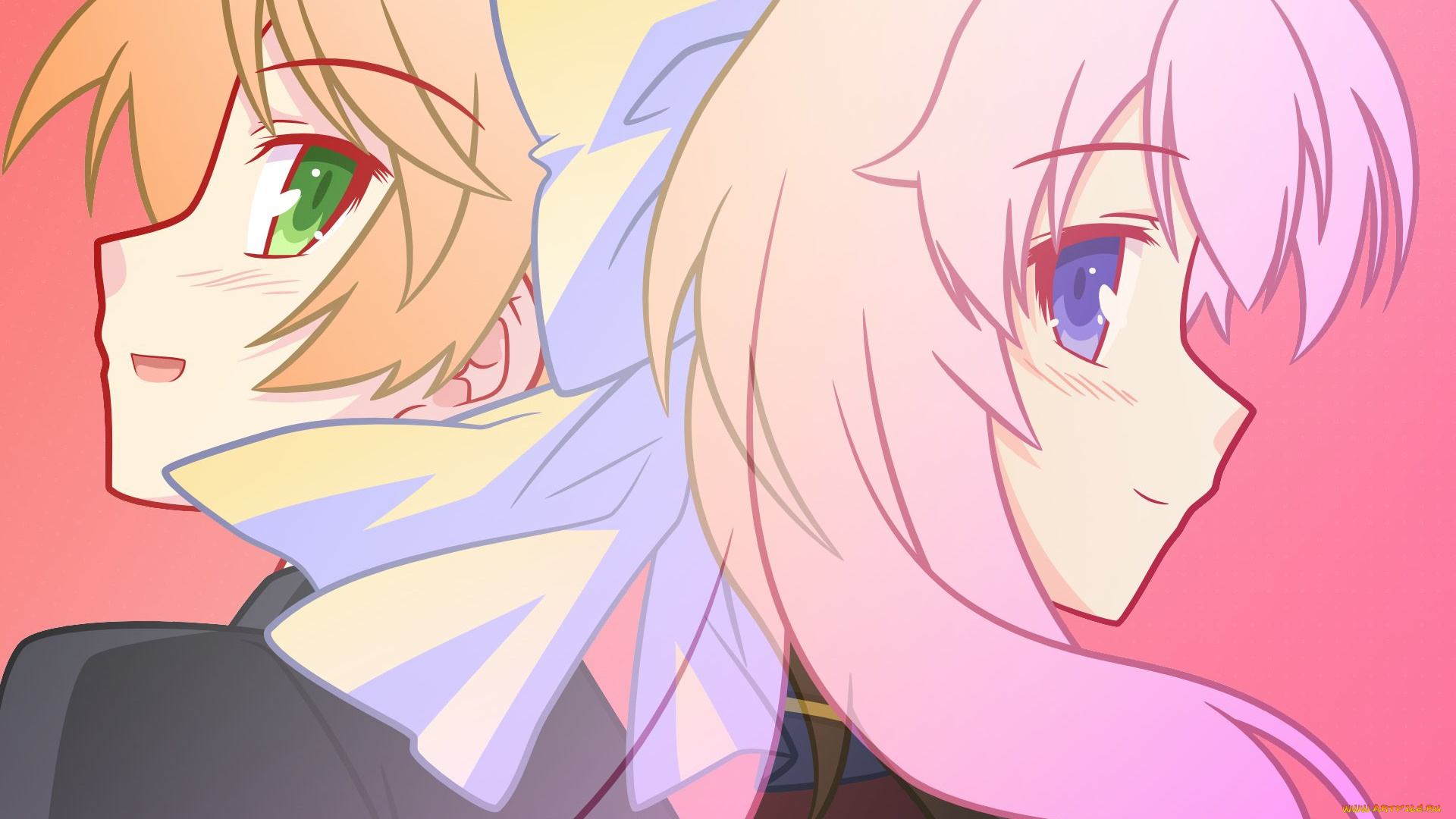 аниме, baka, to, test, to, shoukanjuu, девушки, взгляд, фон