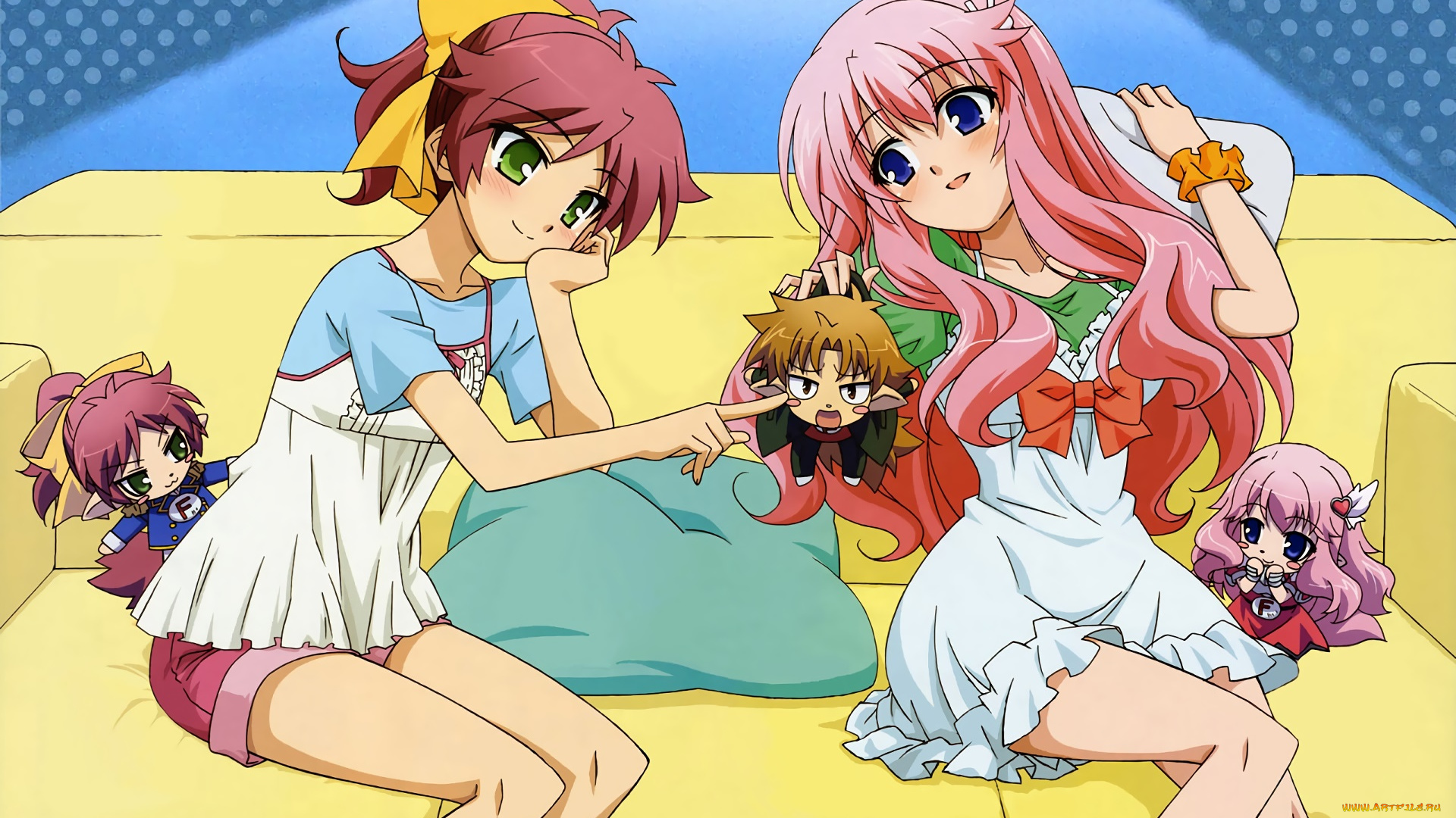 аниме, baka, to, test, to, shoukanjuu, фон, девушки, взгляд