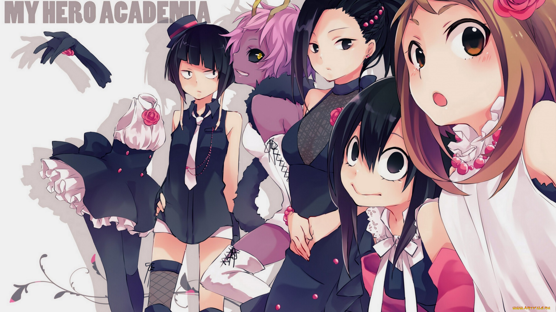 аниме, boku, no, hero, academia, девушки